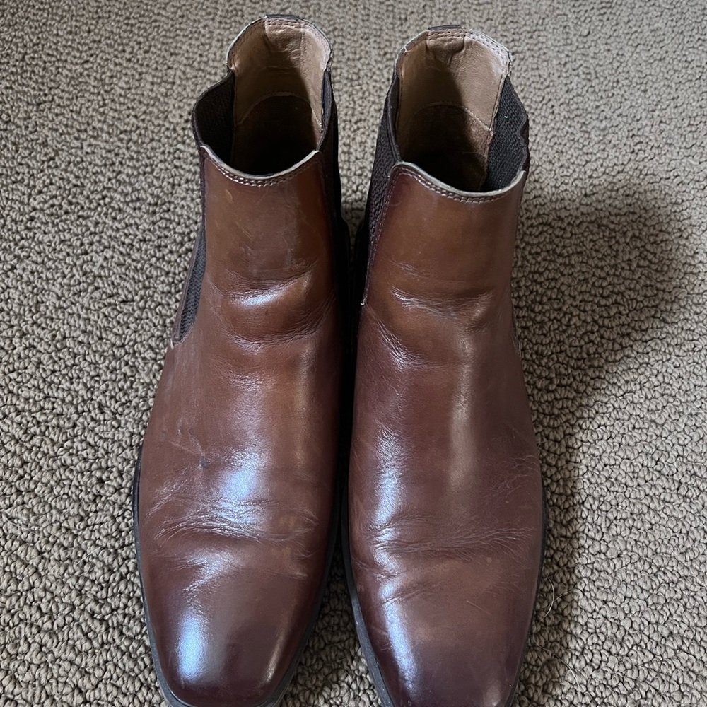 Steve Madden Dark Brown Leather Ankle Boots